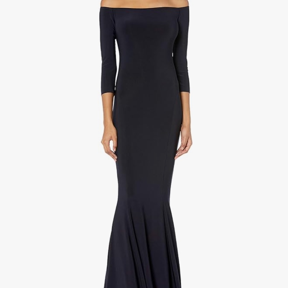 Norma Kamali Black Strapless Fishtail Gown